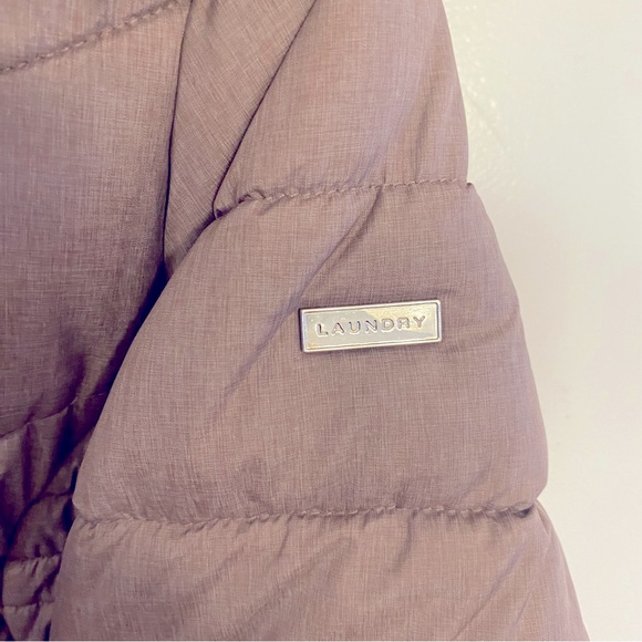 PRICE DROP Laundry By Shelli Segal Rose color Puffer Coat with Faux Fur Hood - Picture 6 of 7